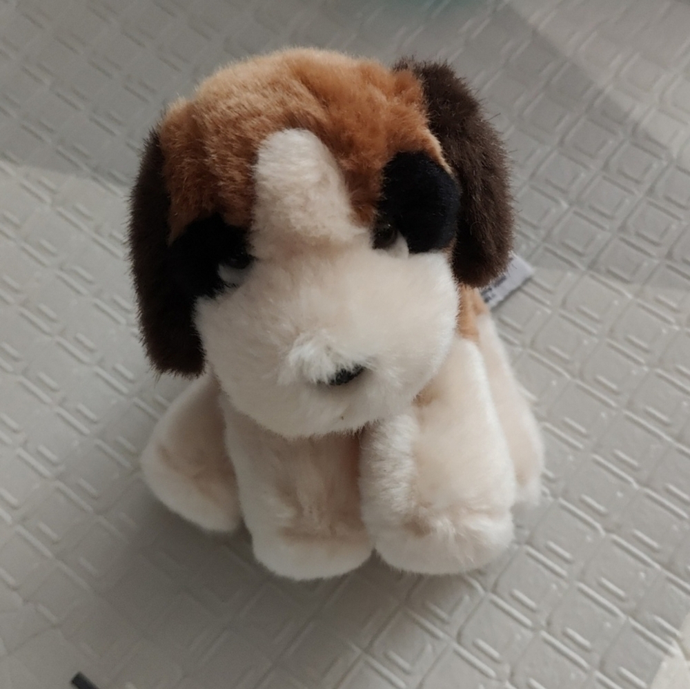 Plush Dog Toy - Brown and Cream